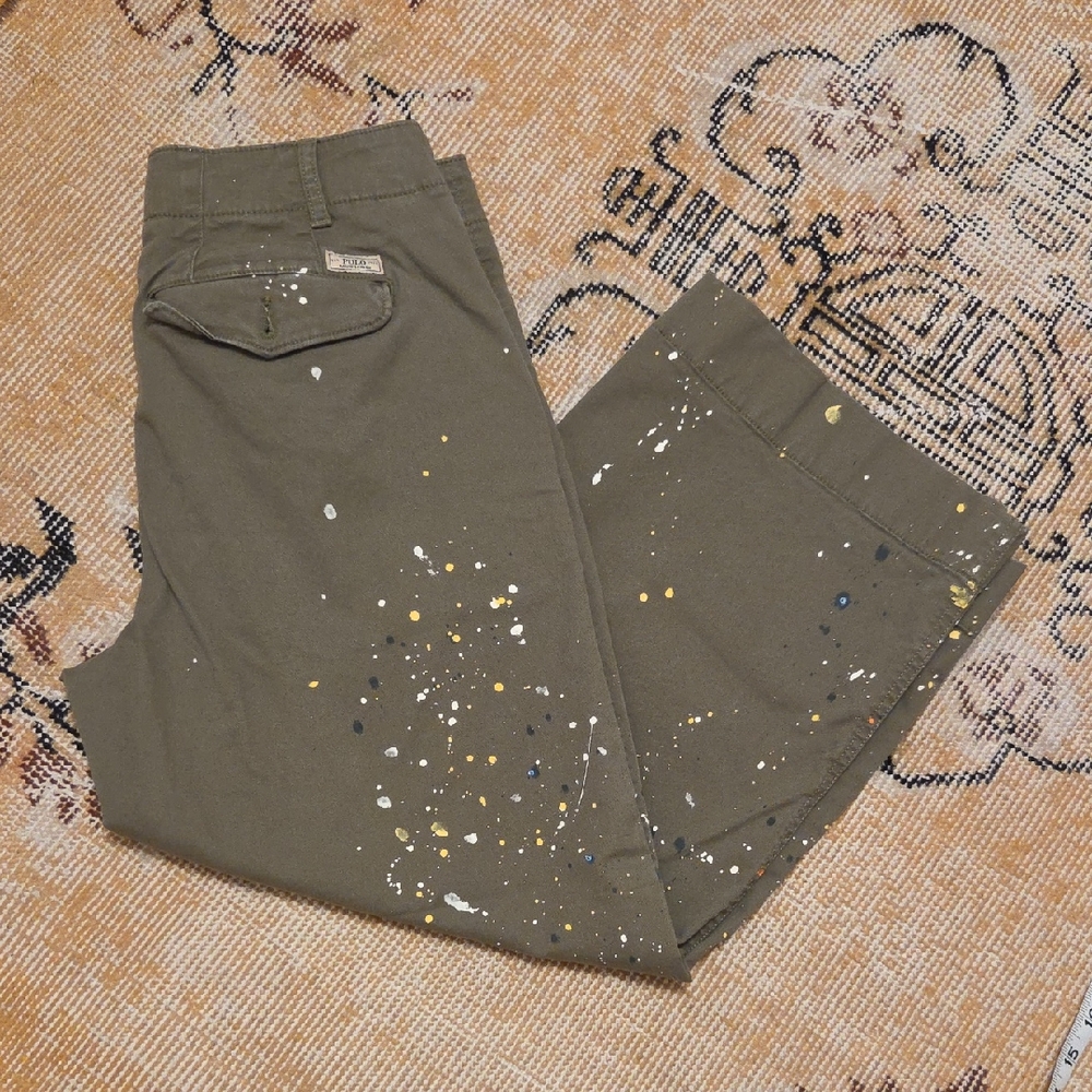 Polo Ralph Lauren Olive Paint-Splatter Chinos